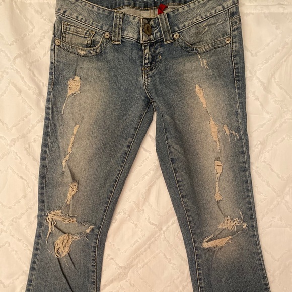 Guess Women’s Daredevil Bootcut Ripped Jeans 26 - Picture 6 of 9